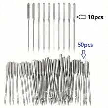 10/50pcs Home Sewing Machine Needle Set, Universal Accessories For Old Multi-Function Motor - Silver - View 1