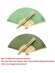 1/3/15/30pcs Wedding Handheld Fan Set, Green Folding Hand Fan With Tulle Bag And Bow, Home Decor, Suitable For Wedding Bride Favors, Bridesmaid Gifts, Holiday Essentials, Bachelorette Party, Teacher Appreciation Gifts, Room Decoration, Perfect Summer Accessory - Multicolor - View 3