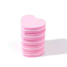 10-60pcs Mini Heart-Shaped Double-Sided Nail Files, Portable Polishing Buffing Blocks, Foam Nail Care Tools - Heart-shaped - View 6