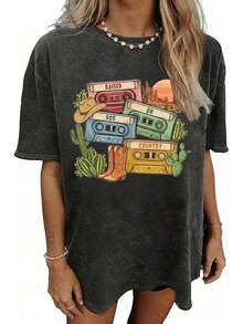 Women T-Shirts - 深灰色1 - 查看 1