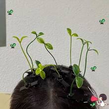 10/5pcs Mini Plant Hair Clips, Unique Herbal & Sprout Shaped Hair Clips, Fashion Cosplay & Party Styling Accessories - Multiple Styles - View 5