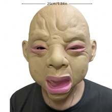 1pc Halloween Funny Crying Face Mask, Latex Crying Head Cover, Cosplay Party Costume Prop - A - View 8