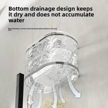 1pc 180° Rotating Soap Dish 3-Tier Transparent Wavy Soap Holder With Drainage Tray Adjustable Bathroom Storage Rack Shower Sink Countertop Vanity Cosmetic Skincare Display Stand Space-Saving Home Decor Bathroom Decoration - Transparent White - View 6