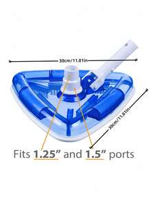 Transparent Weighted Triangular Pool Vacuum Head With Multiple Hard Bristle Brushes, Integrated Suction And Scrubbing For Dead-Angle Cleaning Of Pool Bottom, Edges, Slopes, Mud, Sand And Algae, Corrosion-Resistant Engineering Plastic, Sinks Without Floating, Universal Interface Compatible With Various Telescopic Poles, Cleaning Accessory For Home Yard Pool, Fish Pond And Water Park - Triangular Vacuum Head - View 5