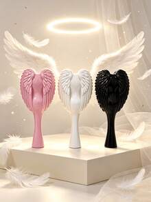 1pc Premium Angel Wings Queen Comb, Angel Wings Cushion Hairbrush, Soft Scalp Care Exfoliating Massage Comb, Dry & Wet Hair Styling Brush, 3 Colors Available For Women's Daily Salon Use - One Size - View 4