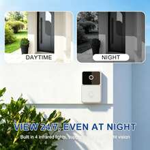 Smart Wireless Video Doorbell Camera Built-In 400mAh Rechargeable Battery 2.4GHz Stable WiFi Outdoor Home Doorbell Two-Way Audio Infrared Night Vision Remote Mobile Real-Time Monitoring - View 7
