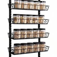 9-Tier Adjustable Wall Mount Spice Rack - Versatile Kitchen Storage Organizer, Black - View 11