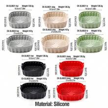 1pcReusable Air Fryer Silicone Pot Liner, Non-Stick Square Air Fryer Basket Insert With Handles, Heat Resistant Baking Tray For Oven Microwave, Easy Clean Air Fryer Accessories - View 5