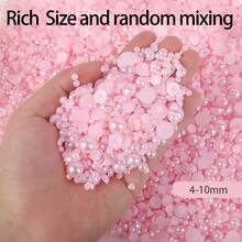2560顆綜合珍珠樹脂水鑽平底珍珠 4-10mm 隨機混色，DIY珠寶手工藝品手機殼、化妝鏡、杯子、鞋子裝飾配件 - 彩色 - 查看 9