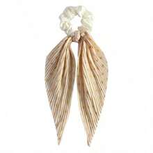1/2pcs New Fashionable Handmade Folded Large Intestine Hair Ring, Retro Strap Women's Tail Hair Ring Hair Rope - Multicolor - View 5