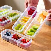 5pcs Airtight Food Storage Box, Meal Prep Containers - Multi-Compartment Reusable Lunch Box For Fridge, Home, Kitchen, School, Work And Travel. Food Container, Snack Container, Adult Portion Control Lunch Box, Lunch Bento Box, Fruit Serving Tray. - Transparent - View 3