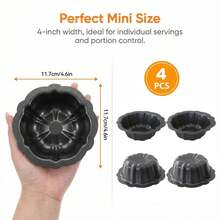Non-Stick Wavy Cake Mold, Carbon Steel Baking Cup Mold, Suitable For Cakes, Bavarois Mousse, Brownies, Cupcakes, Pudding And Canelés, Easy Release, Reusable, Easy To Clean, Oven - Multicolor - View 11