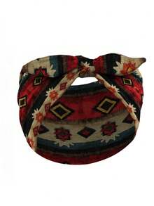 1pc Women's Bohemian Geometric Pattern Printed Bow Knot Casual Headband, Outdoor Yoga Fashion Hair Accessory - Multicolor - View 11
