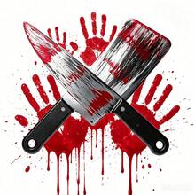 Halloween Horror Cosplay Prop Plastic Fake Knife Set, Bloody Horror Weapon Style Costume Party Accessories, Suitable For Haunted House And Dark Gothic Scene Decoration - Fake Knife Props - View 8