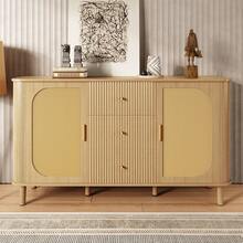 Modern Sideboard With Drawers - Perfect For Living Room Or Kitchen - Natural - View 2