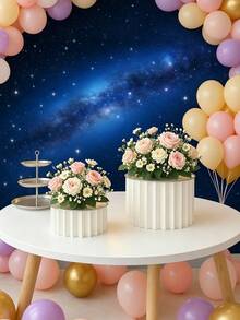 Foldable Paper Display Stand And Panel Set, Birthday Party Display Stand Base, Suitable For Valentine's Day, Wedding, Event, Tabletop Centerpiece Decoration, Reusable, Easy To Install, Lightweight, Party Supplies - Multicolor - View 2