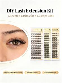 MKHLINA Soft & Lightweight Cluster Segmented False Eyelashes, 8-18mm Multi-Length, Long-Lasting Natural & Delicate DIY Eye Makeup Lashes, Easy To Apply & Reusable (F20) - C/D 混合 - 查看 3