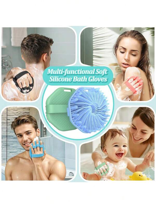 1pc Soft Silicone Bath Brush, Body Cleaning Brush, Shower Brush, Deep Cleansing, Multi-Color Options, Hanging Shower Tool, Gentle & Hygienic, Suitable For Sensitive Skin, Effectively Exfoliates And Massages Gently, Convenient For Home And Travel