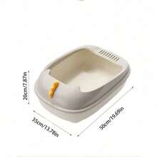 Semi-Enclosed Cat Litter Box With High Edges And Scoop, Anti-Splash Litter Box, Easy To Clean Indoor Cat Litter Box - Large - View 7