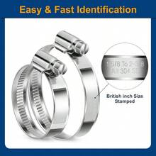 Non-Slip Stainless Steel Worm Gear Hose Clamps 2 To 2-3/4"(50-70mm) SAE Size 36, 5/16"Hex Soft Hose Adjustable Automotive, Fuel Line, Garden, Heater, Radiator, 25Pack - 25 + SAE#36(2 to 2-3/4) - View 7