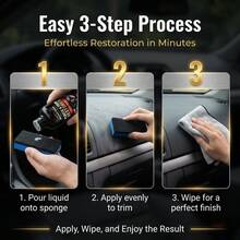 Liquid Car Interior Gloss Spray, Plastic Refurbishing Agent, Repairing Agent, Suitable For Instrument Panel, Seat And Plastic Trim Strip, Polishing Agent,Instrument Panel Repair And Refurbishing Formula, Suitable For Any Plastic And Surface Treatment - 60ml + Coating Sponge - View 4
