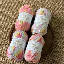 4 Sets 50g/Pc Equidistant Dyed Cotton Yarn, 100% Pure Cotton Yarn For Handmade Crochet, Rich And Vibrant Colors, Suitable For Spring/Summer Crochet, DIY Craft Material, Suitable For Beginners, Total 200g - 4-pack 3616 - View 16