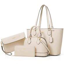 UKEIN 4PCS Women Fashion Handbags Purses Wallet Tote Shoulder Bags Casual Crossbody Bags, Best Valentine's Day Gift For Ladies Girls, Satchel Purse Set 4pcs - 白色 - 查看 10