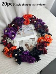 1/10/20pcs Artificial Rose Flowers, Faux Flowers, Dark Style Artificial Flower Heads, Suitable For DIY Handmade Headwear, Wedding Decoration, Window Display Atmosphere Decor Props, Halloween Photo Props - A - View 13