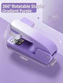 1pc Minimalist 360° Rotating Stapler, Innovative Book Binding Tool, Gradient Color Desktop Accessory For Students, Minimalist Paper Binding Clip, Modern Document Organizer Making Tool, Stationery, Daily Practical - Multiple Styles - View 14