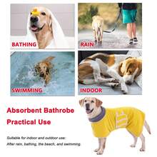 1pc Dog Bathrobe, Absorbent Pet Towel Robe, Quick-Drying Fabric, Reversible Design With Adjustable Structure, Suitable For Different Dog Breeds And Body Types, Ideal For Bathing, Swimming, Beach And Daily Grooming - Multicolor - View 10