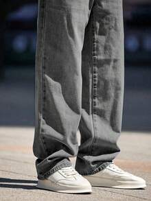 Teen Boy Personalized Casual Streetwear Dark Grey Pocket Denim Jeans - Dark Grey - View 5