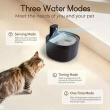 2.6L/88oz Automatic Cat Water Fountain (Replacement Filters Sold Separately), With Water Level Window And Motion Sensor, Suitable For Cats And Dogs, Ultra-Quiet Battery Powered Pet Water Dispenser - 2.6L - View 4