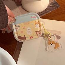 Ins Healing Style Multiple Puppy Print Protective Case, Cute Corgi Pendant Charm Full Coverage Anti-Drop Soft Shell For AirPods 4/Pro 2/Pro 3 Bluetooth Earphones - Yellow - View 11