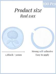 20/30/50/100pcs Hydrangea Wax Seal Stickers, Wedding Invitation Envelope Seal, Self-Adhesive Wax Seal Stickers, Suitable For Wedding Invitations, Valentine's Day, Party Invitations, Gift Packaging - Hydrangea--light Blue - View 10