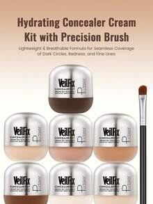 Pudaier High Coverage Concealer With Precision Makeup Brush - Full Coverage Foundation Cream, Suitable For Dark Circles, Acne Scars And Blemishes - Creamy Texture, Smooth Application - Includes Precision Makeup Brush - Perfect Makeup Gift For Women - #04 - View 2