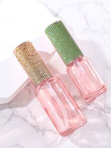 Rhinestone Glass Spray Bottle Refillable Perfume, Facial Toner, Essential Oil Fine Mist Atomizer; Perfume Essential Oil Spray, Car Rhinestone Decor; Cosmetic Bottle, Essential Oil Glass Empty Bottle, Sample Bottle, Travel Container, Spray Bottle; Suitable For Car Perfume Refill, Portable Makeup Storage For Travel; Easy To Clean; Vacation Travel Essential; Back To School Must-Have, Girls Birthday Gift - Multicolor - View 6