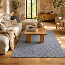 KIWI MOBLEKIT | Baumwollteppich 120 x 170 cm, Grau mit geometrischem Muster, Wohn- und Schlafzimmerteppich, weicher Stoff aus 100 % Baumwolle, OEKO-TEX Standard 100 zertifiziert, nordischer Stil - Gray op2 - Übersicht 2
