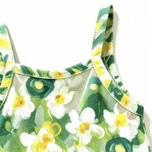1pc Summer Thin Green Floral Mesh Pet Camisole Dress, Soft Breathable Anti-Shedding, Suitable For Yorkshire Terrier, Chihuahua And Small Dogs Daily Wear - Green - View 4