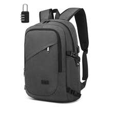 Laptop Backpack 15.6 Inch Large Travel Rucksack USB Charging Port Anti Theft Lock Water Resistant Computer Backpack For Men Women School Office - Dark Grey - View 13