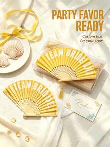 Personalized Photo Handheld Fan, Customized Bamboo Wood Folding Fan, Suitable For Weddings, Dance Events, Parties, Decorative Gifts - Multicolor - View 5