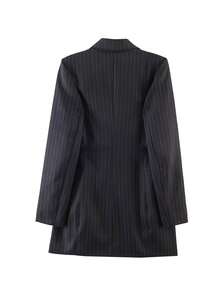 Spring/Autumn Fine Striped Dress Suit Black - Black - View 9