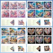 6pcs Diamond Painting Greeting Card Set, Butterfly, Seashell, House, Flower Patterns, Paper Material With Partial Mosaic Craft, Holiday Greetings For Friends And Family, Banquet Handwritten Blessing Cards, Anniversary Message Cards - 6Pcs - View 3