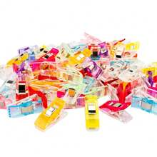 Colorful Plastic Patchwork Sewing Clips, Multi-Function Plastic Clips, Strong Grip, No Needle Marks, DIY Craft Accessories, Sewing Accessories, Suitable For Fabric, Crafts And Sewing Projects, Also As Photo Clips, Snack Clips, Folder Clips, Etc., Without Storage Box - Transparent High Elasticity Style - View 10