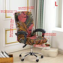 1pc Printed Office Chair Cover, Minimalist Style Chair Cover, Suitable For Office, Study, Living Room, Printed Office Zipper Chair Cover - Multicolor - View 14