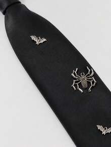 1pc Men's Halloween Spider Skeleton Hand Zipper Tie, Party Costume Accessory - Multicolor - View 6