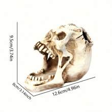 1pc Creative Horrible Wide-Mouth Skull Pen Holder Storage Rack, Desktop Organizer Decor For Home & Office, Unique Halloween Gift Ornament Room Decor Home Decor Halloween Decor - Multiple Styles - View 10