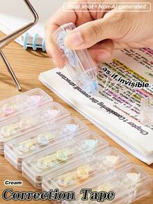 6pcs/12pcs Visible Capacity Correction Tape, Kraft Paper Color Transparent Window Design, Smooth & Quick-Dry, Suitable For Students And Teachers, Back To School Stationery - Multicolor - View 3