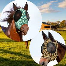 2pcs Leopard Print Horse Face Mask, M/L Size Optional, Comfortable Horse Face Mask With Ears, UV Protection And Sun Protection, Soft And Lightweight, Breathable, Mosquito And Fly Proof - Decorative - View 17