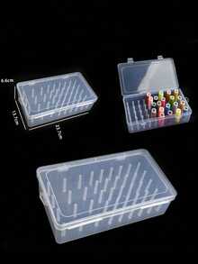 1pc 42 Spool Sewing Thread Storage Box, A Clear Plastic Spool Holder, An Embroidery Storage Box,Embroidery Sewing Kit Box, Portable Large Capacity Needle Case, Hand-Held Sewing Box For DIY Sewing, Embroidery, Quilting Accessories. - Multiple Styles - View 5