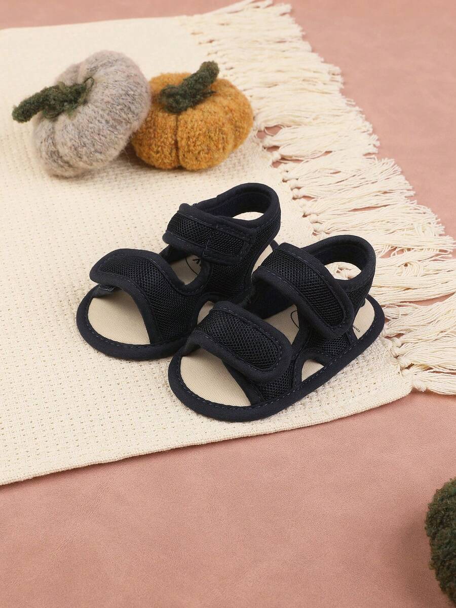 1 Pair Unisex Mesh Design Breathable Flat Cute Sandals, Versatile For Summer - Royal Blue - View 1